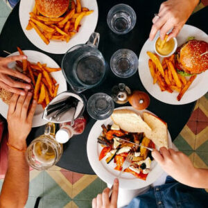 having lunch together